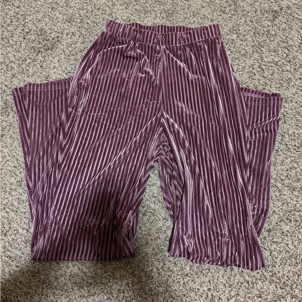 SHEIN Velvet Pants in Mauve